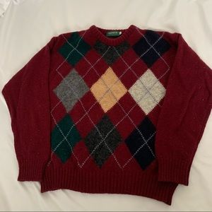 Vintage Gokeys wool argyle sweater size XL